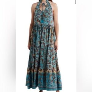 RAGA Teal and Brown Paisley Maxi Dress